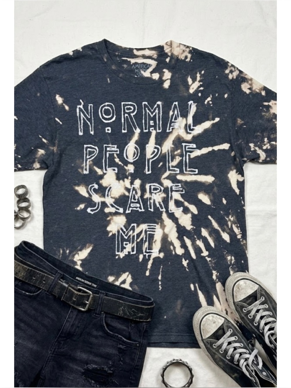 American Horror Story Quote Bleach Dyed Short Sleeve Tee Unisex